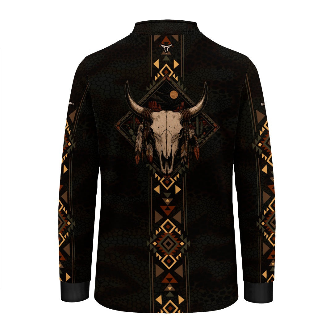 Camisa Infantil Preta Longhorn Apache com UV50