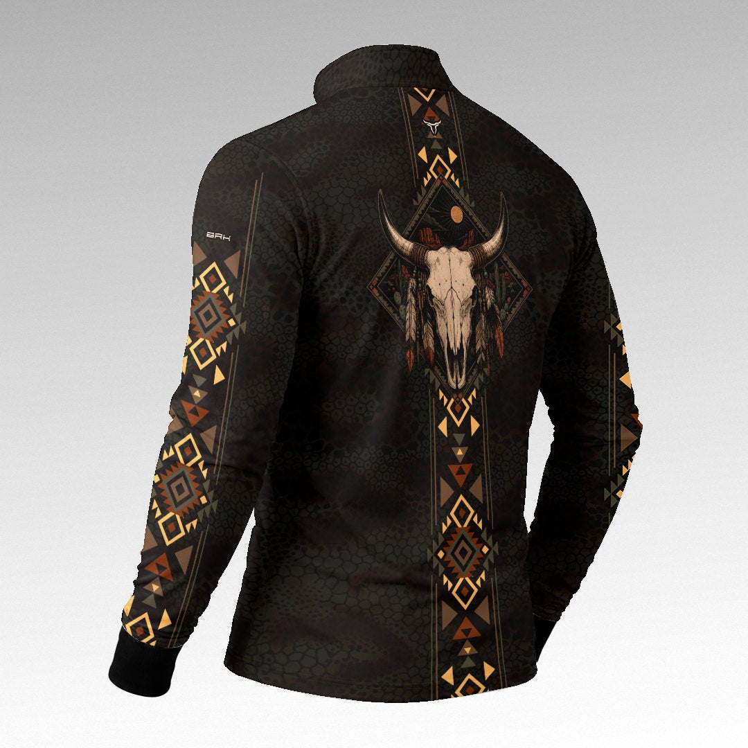 Camisa Apache Preta Longhorn com UV50 - Brk Agro