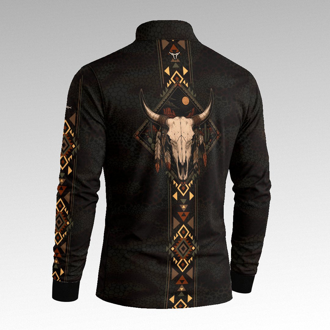 Camisa Preta Longhorn Apache com UV50