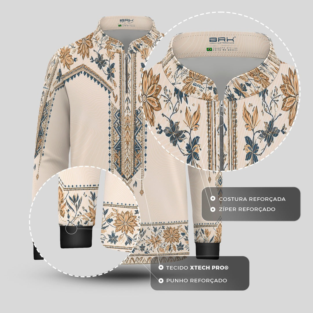 Camisa Infantil Floral Apache com UV50 - Brk Agro
