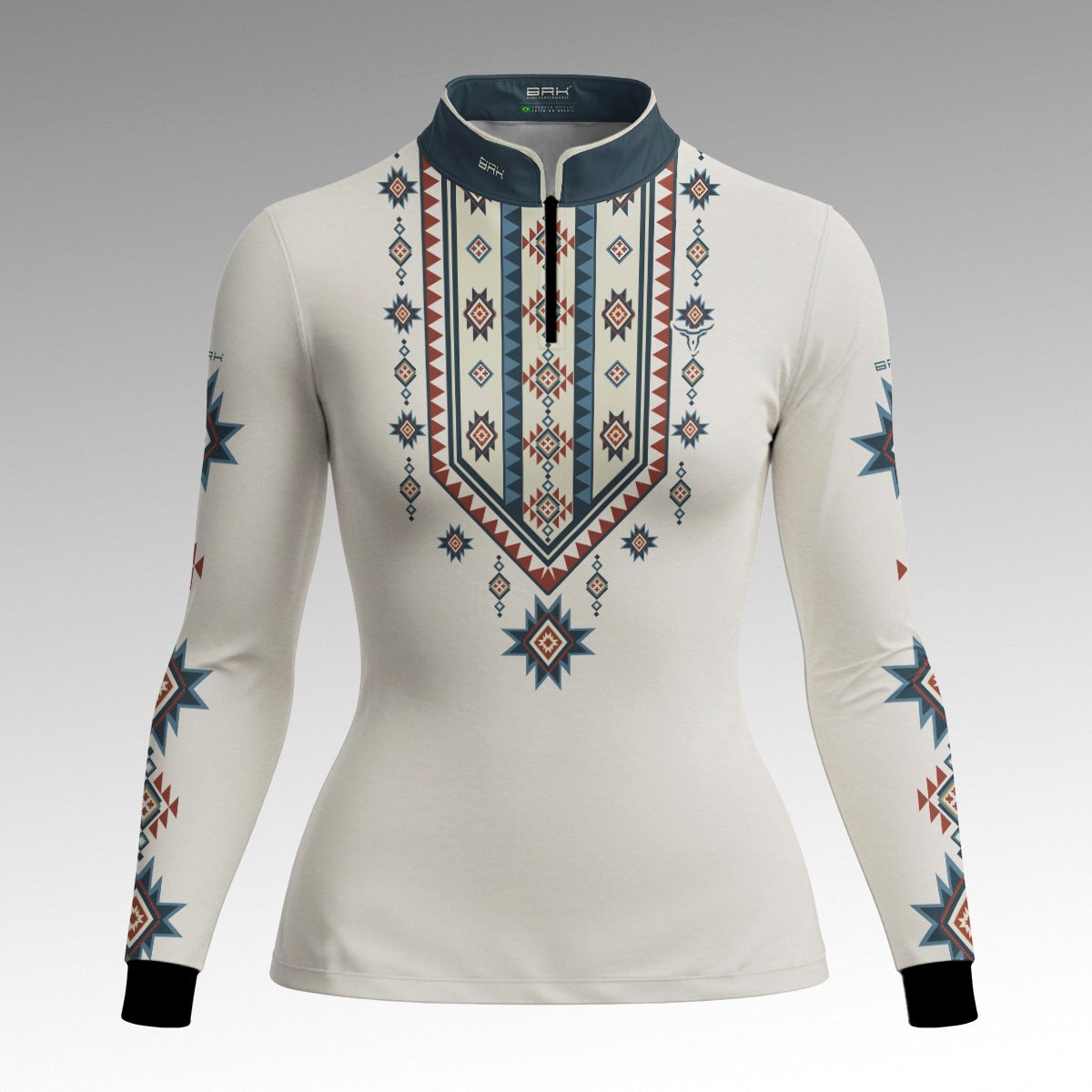 Camisa Feminina Longhorn Apache Branca com UV50 - Brk Agro