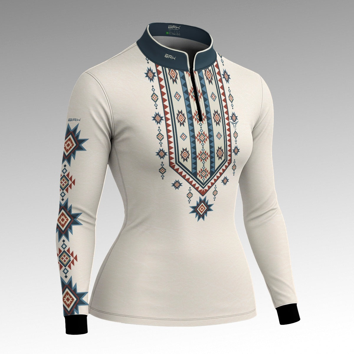 Camisa Feminina Longhorn Apache Branca com UV50 - Brk Agro