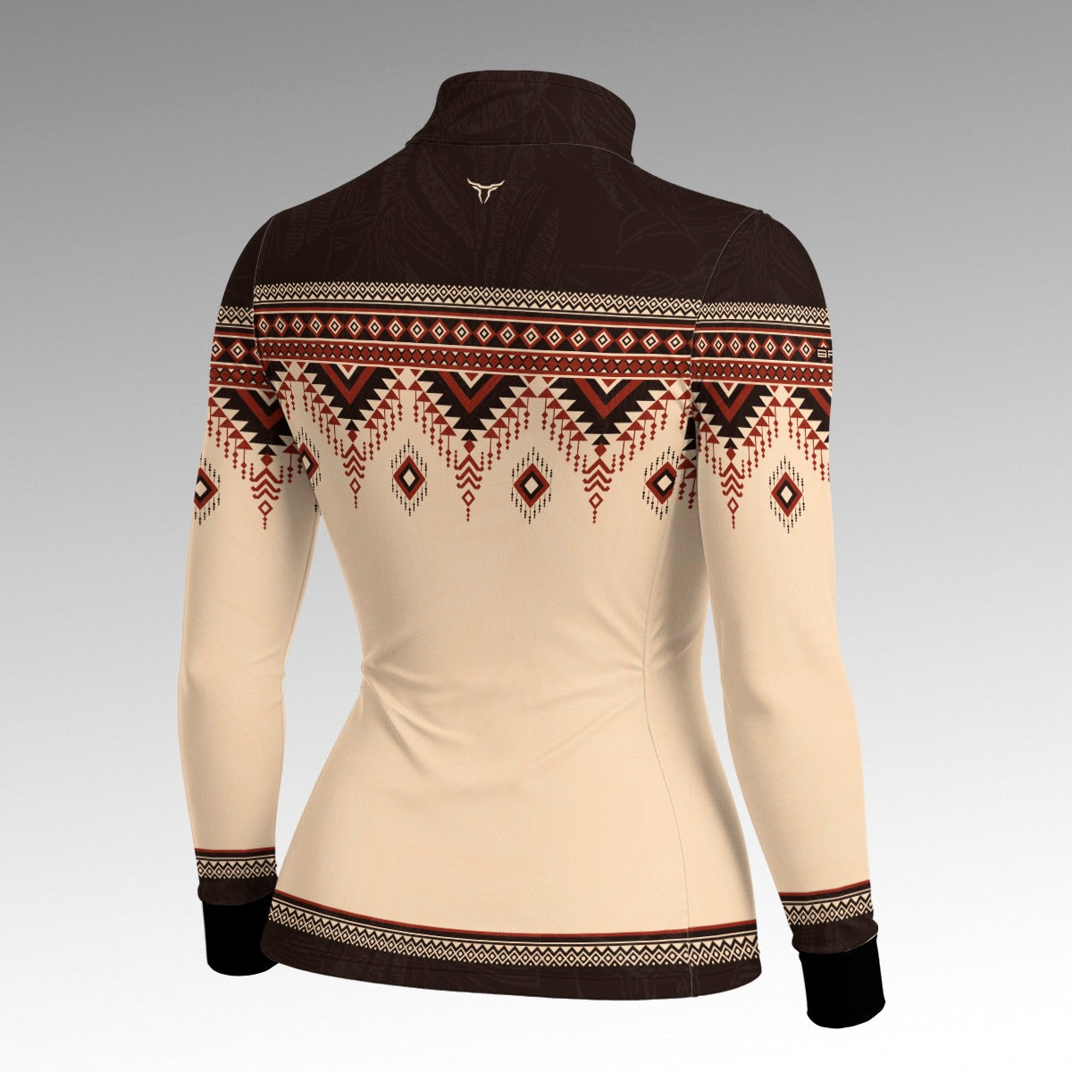 Camisa Feminina Marrom e Creme Apache com UV50 - Brk Agro