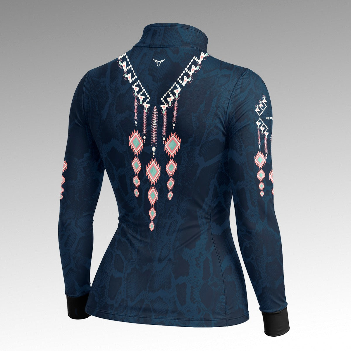 Camisa Feminina Azul Escuro Colar Apache com UV50 - Brk Agro