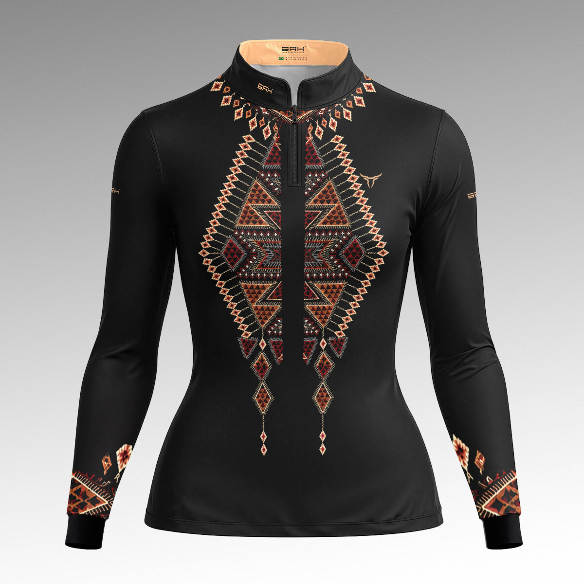 Camisa Brk Agro Feminina Apache Preto com UV50+