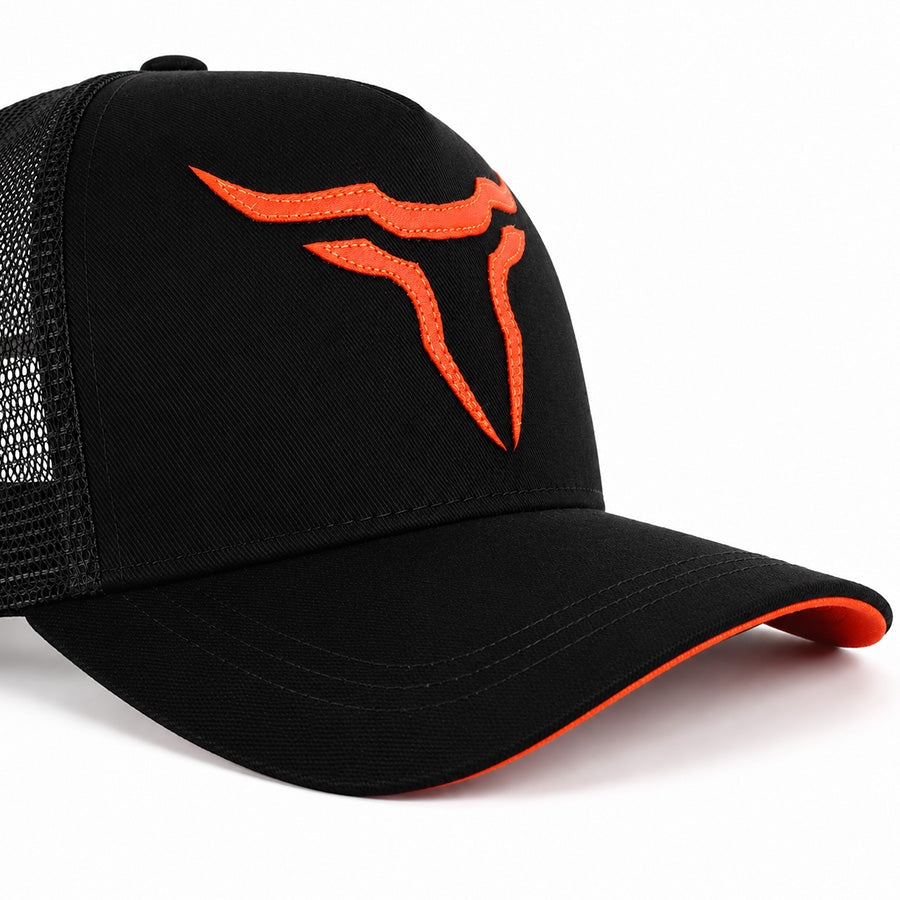 Boné Taurus Preto e Laranja - Brk Agro