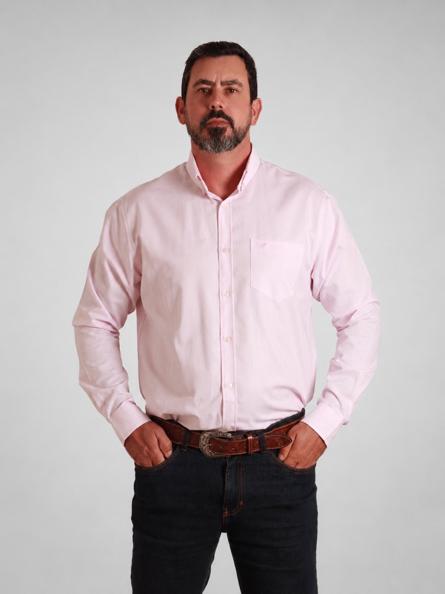 Camisa  BRK M/L Classic Rosa Bebe