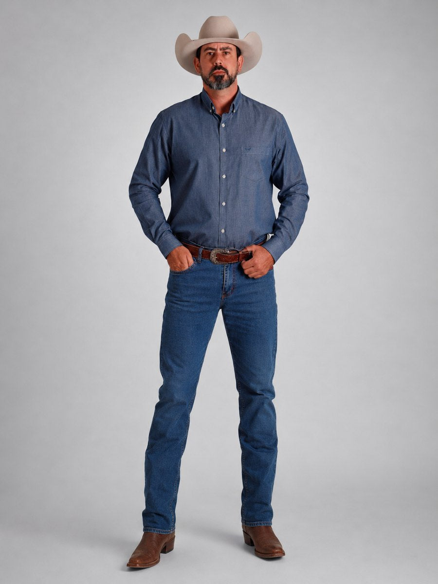 Camisa  BRK M/L Classic Jeans Claro