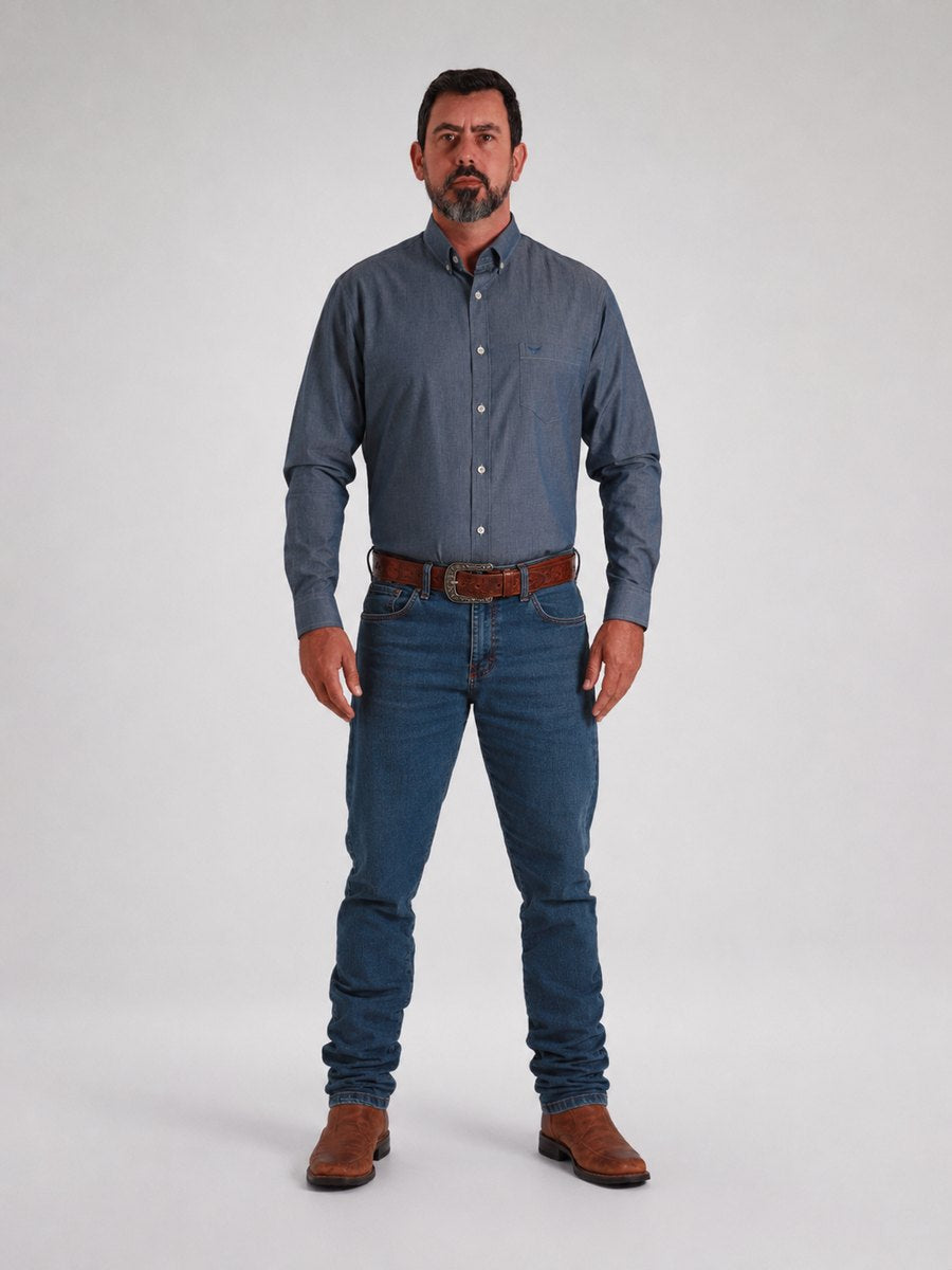Camisa  BRK M/L Classic Jeans Claro