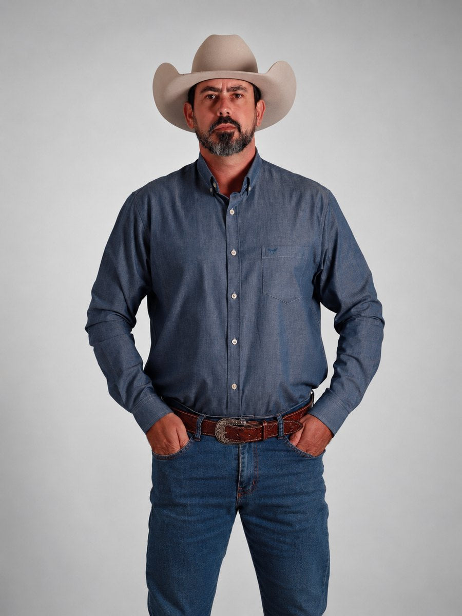 Camisa  BRK M/L Classic Jeans Claro