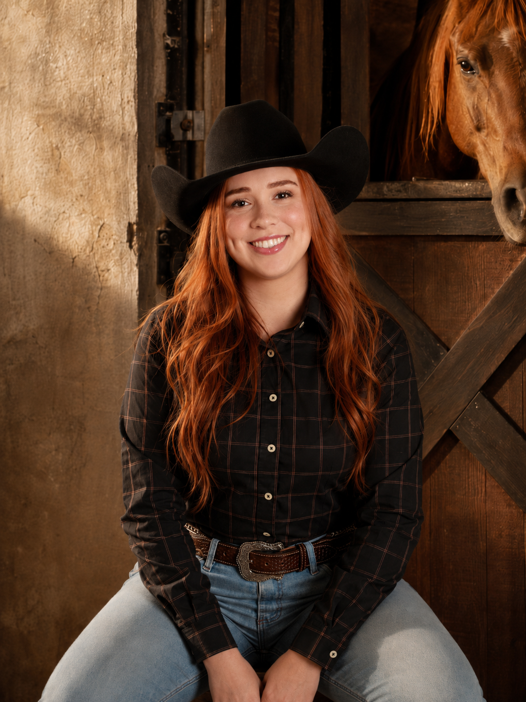 Camisa Feminina BRK M/L Ranch Preto/Marrom