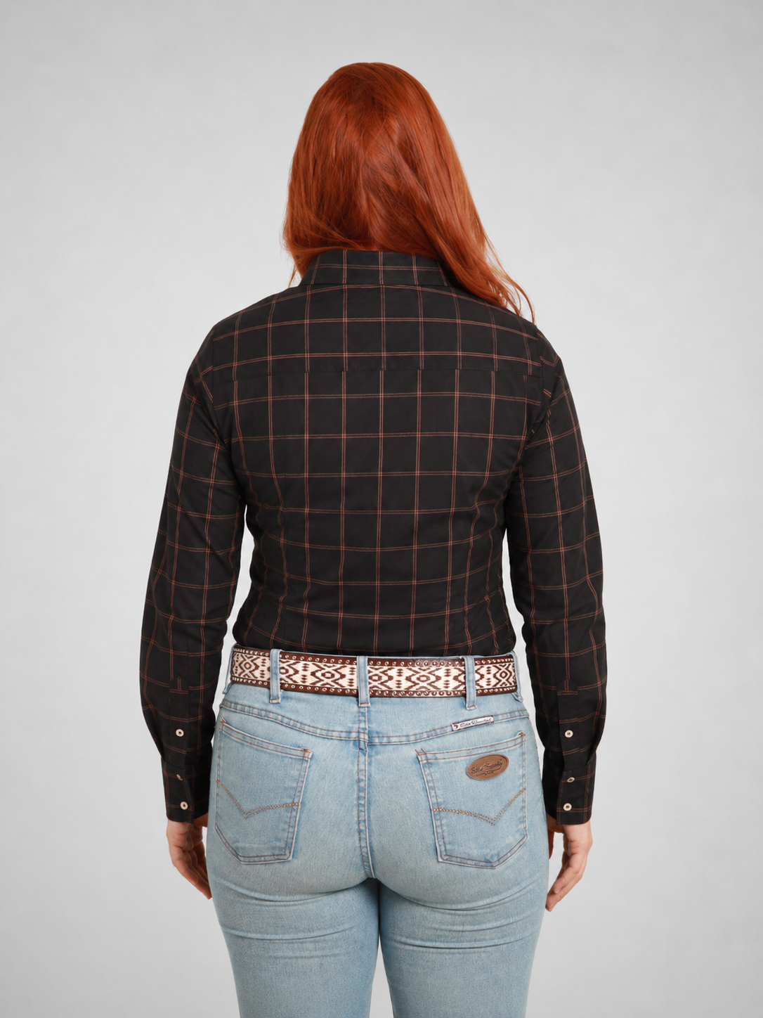 Camisa Feminina BRK M/L Ranch Preto/Marrom