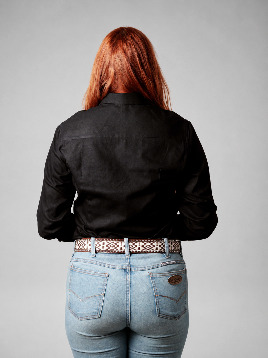 Camisa Xadrez Feminina Classic Preto - Manga Longa - Brk Agro