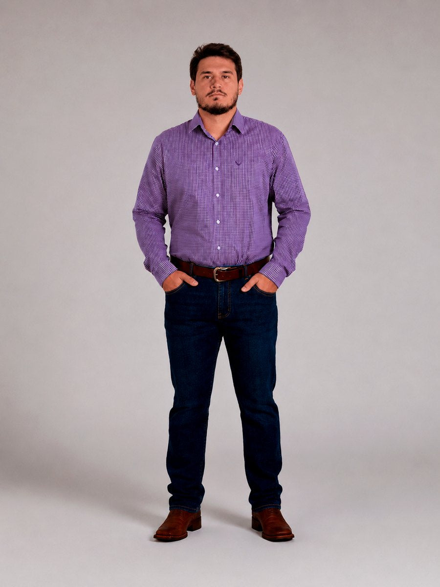 Camisa  BRK M/L Western Rosa