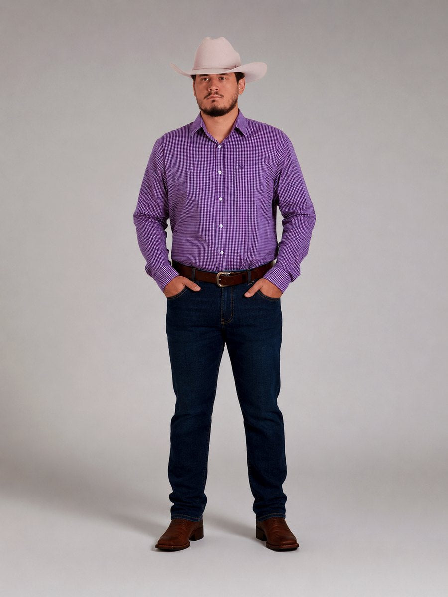 Camisa  BRK M/L Western Rosa