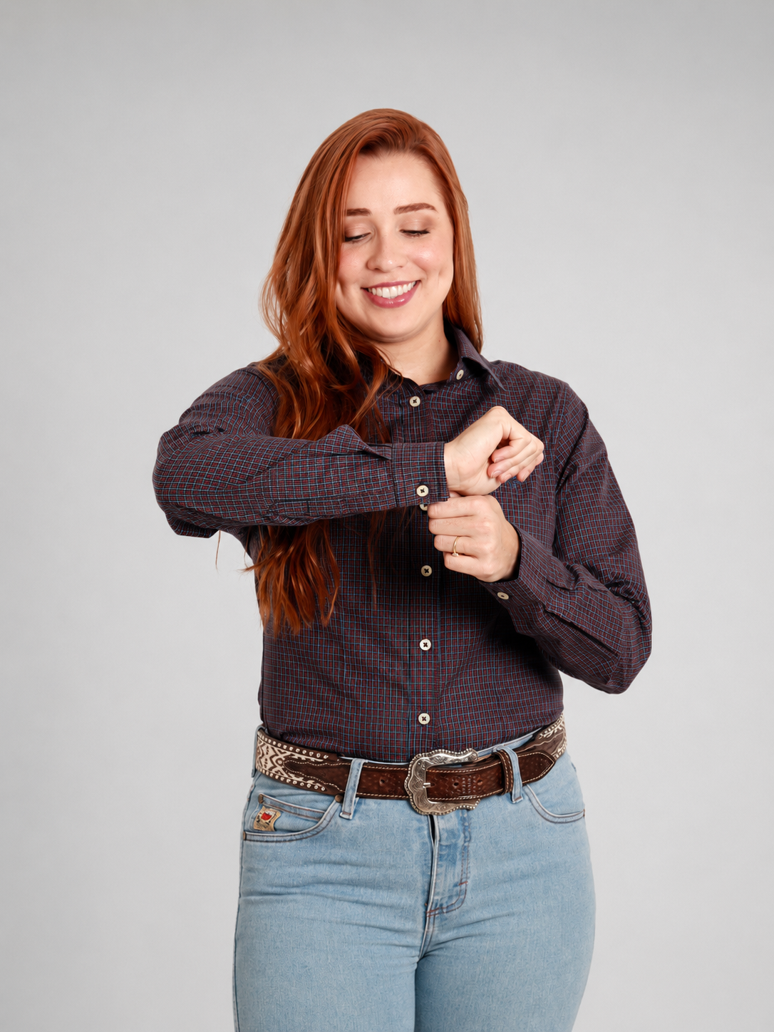 Camisa Feminina BRK M/L Western Roxo
