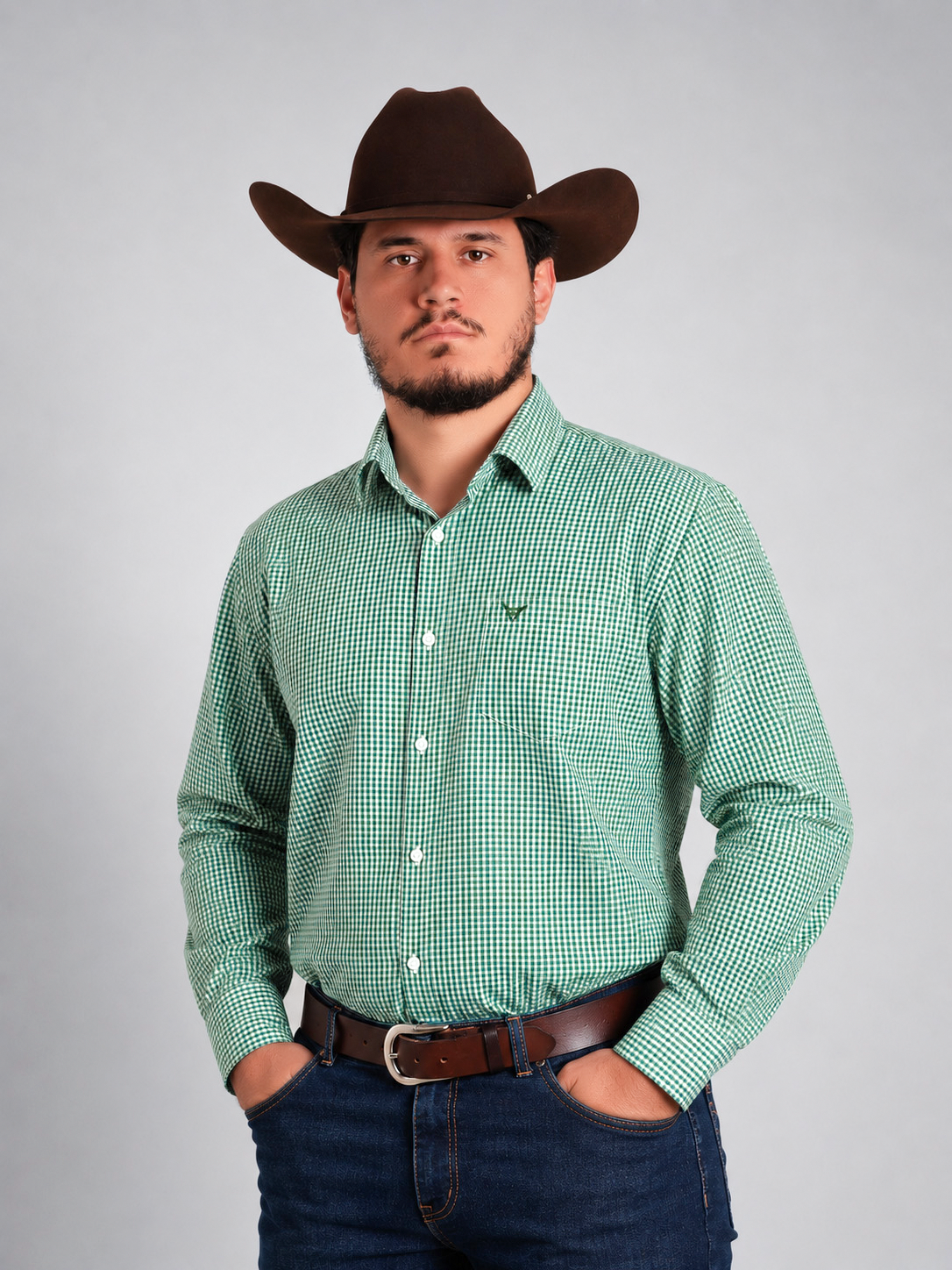 Camisa BRK M/L Western Verde Claro
