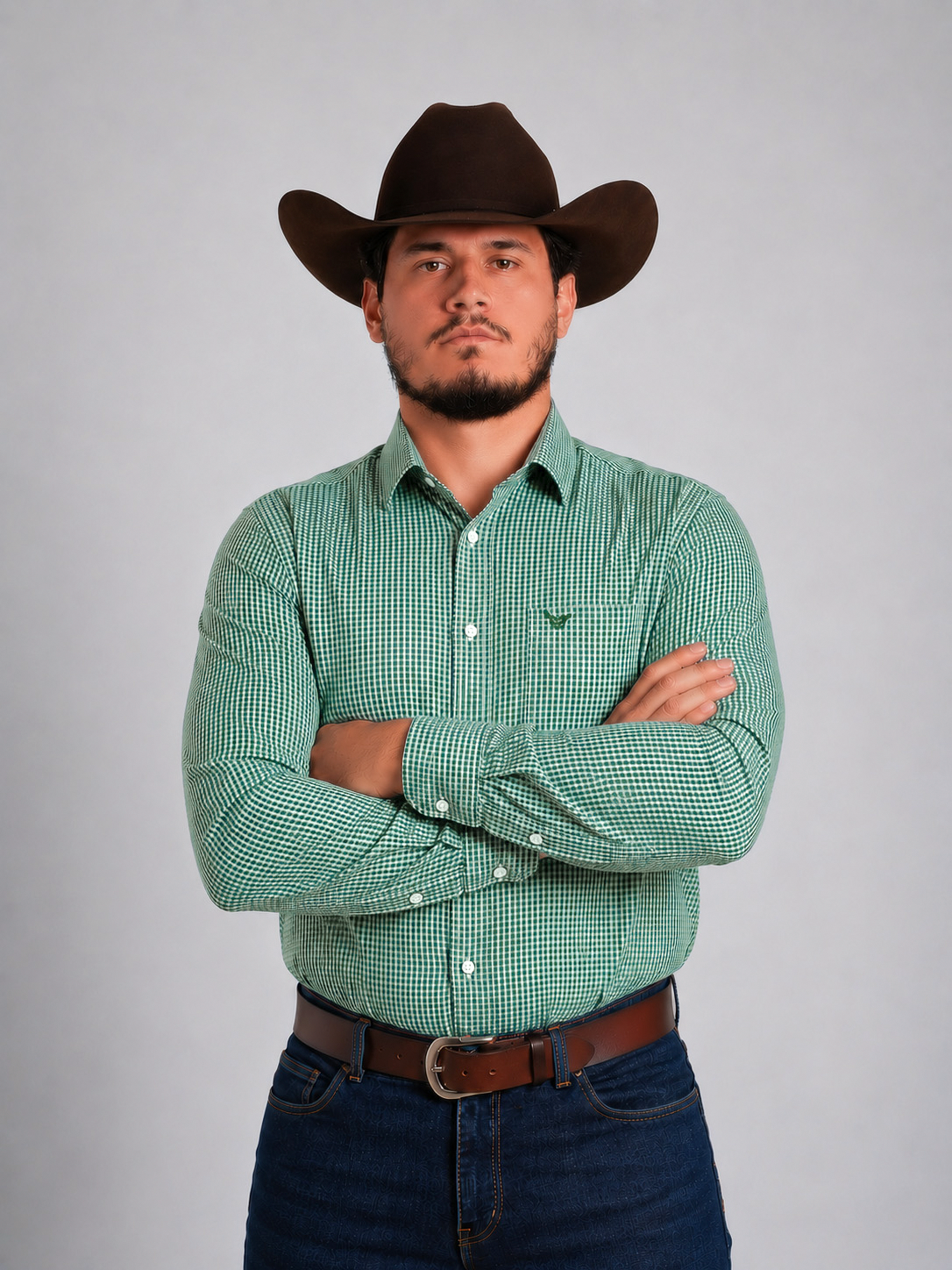Camisa BRK M/L Western Verde Claro