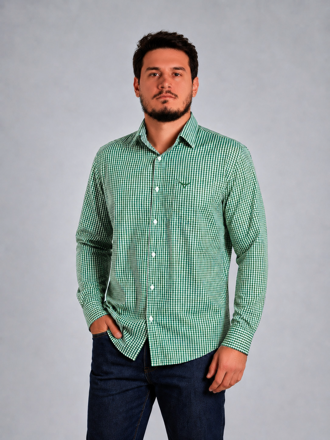 Camisa BRK M/L Western Verde Claro