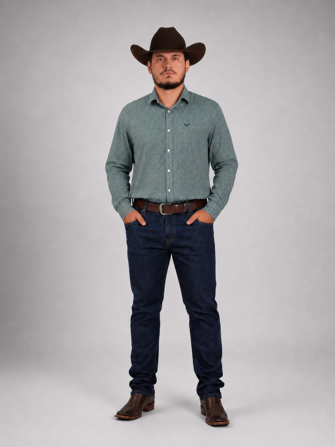 Camisa BRK M/L Western Verde Claro