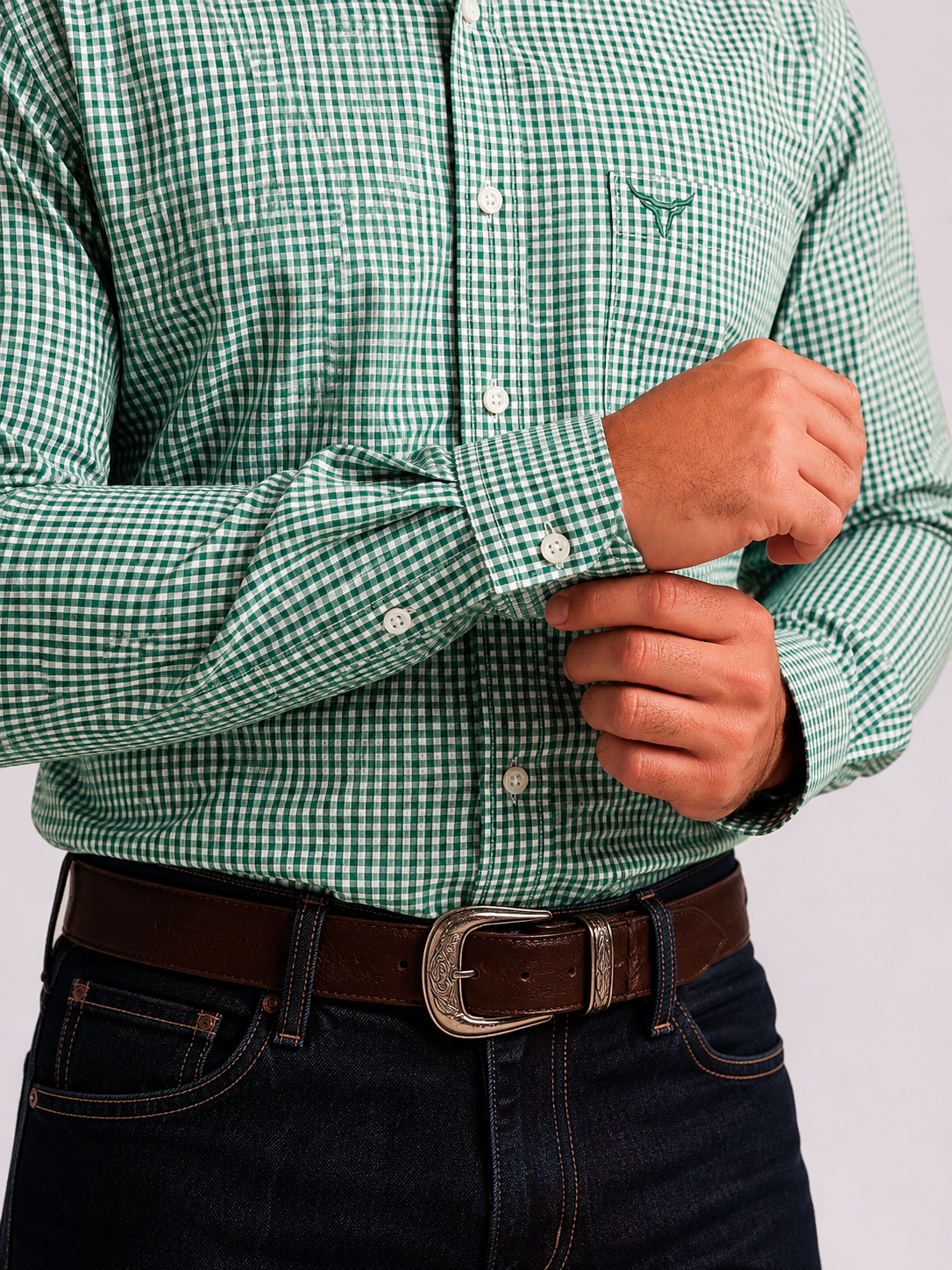 Camisa BRK M/L Western Verde Claro
