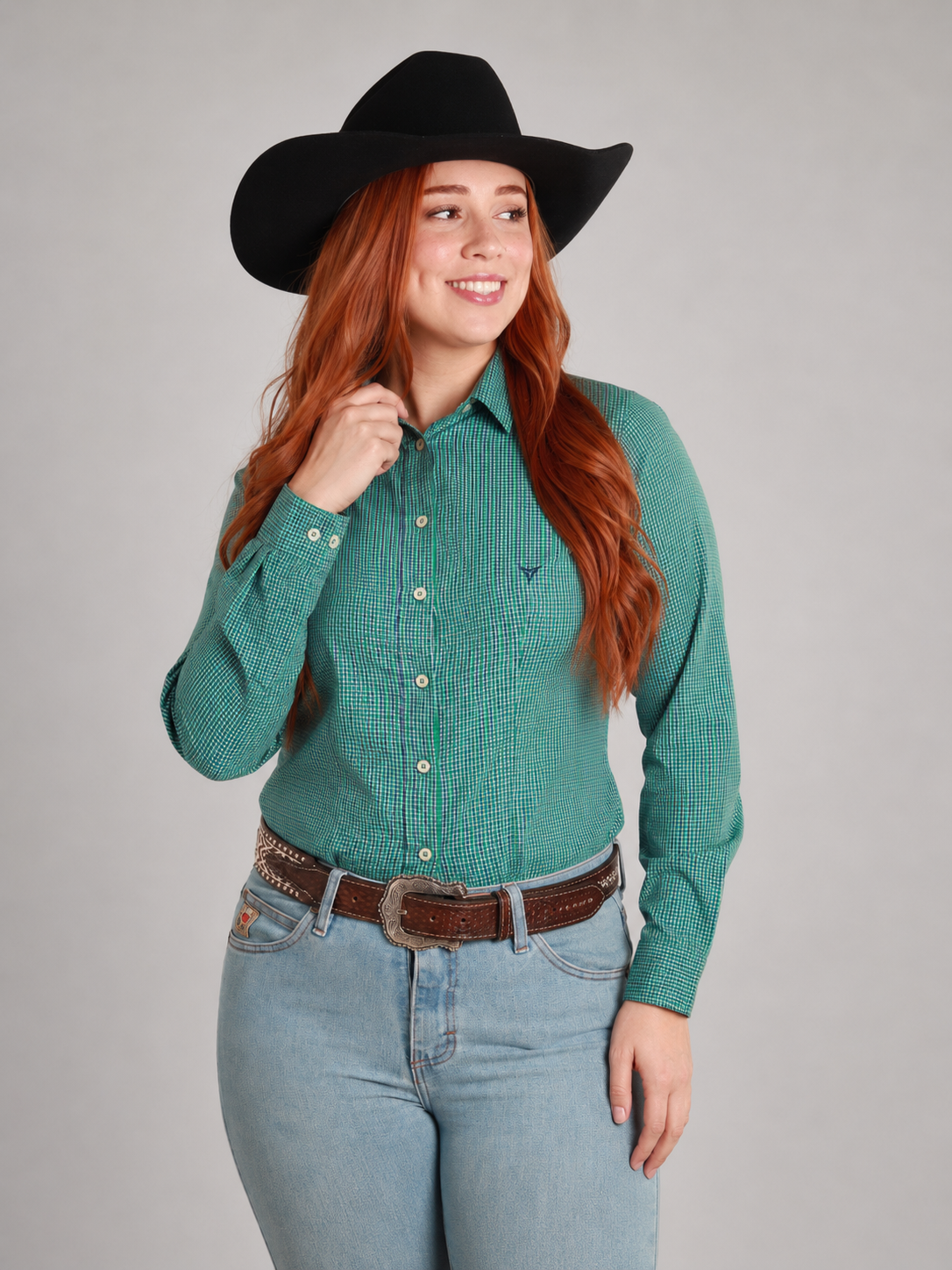 Camisa Feminina BRK M/L Classic Verde Turquesa