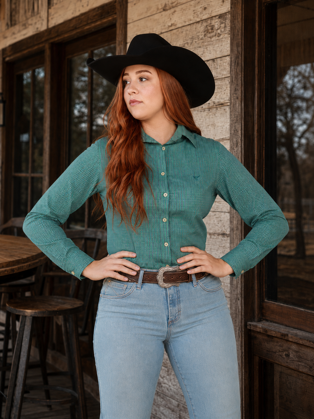 Camisa Feminina BRK M/L Classic Verde Turquesa