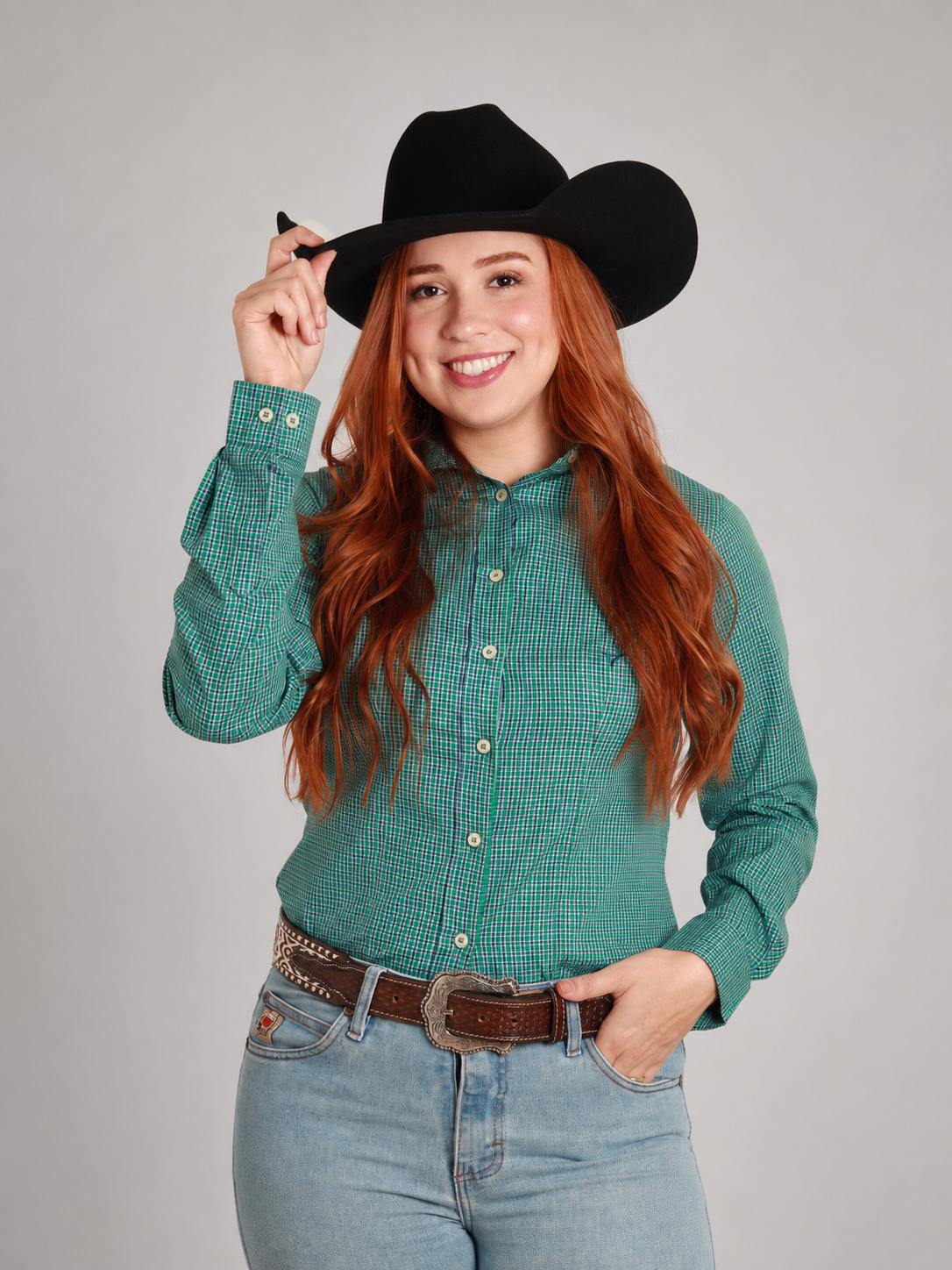 Camisa Feminina BRK M/L Classic Verde Turquesa