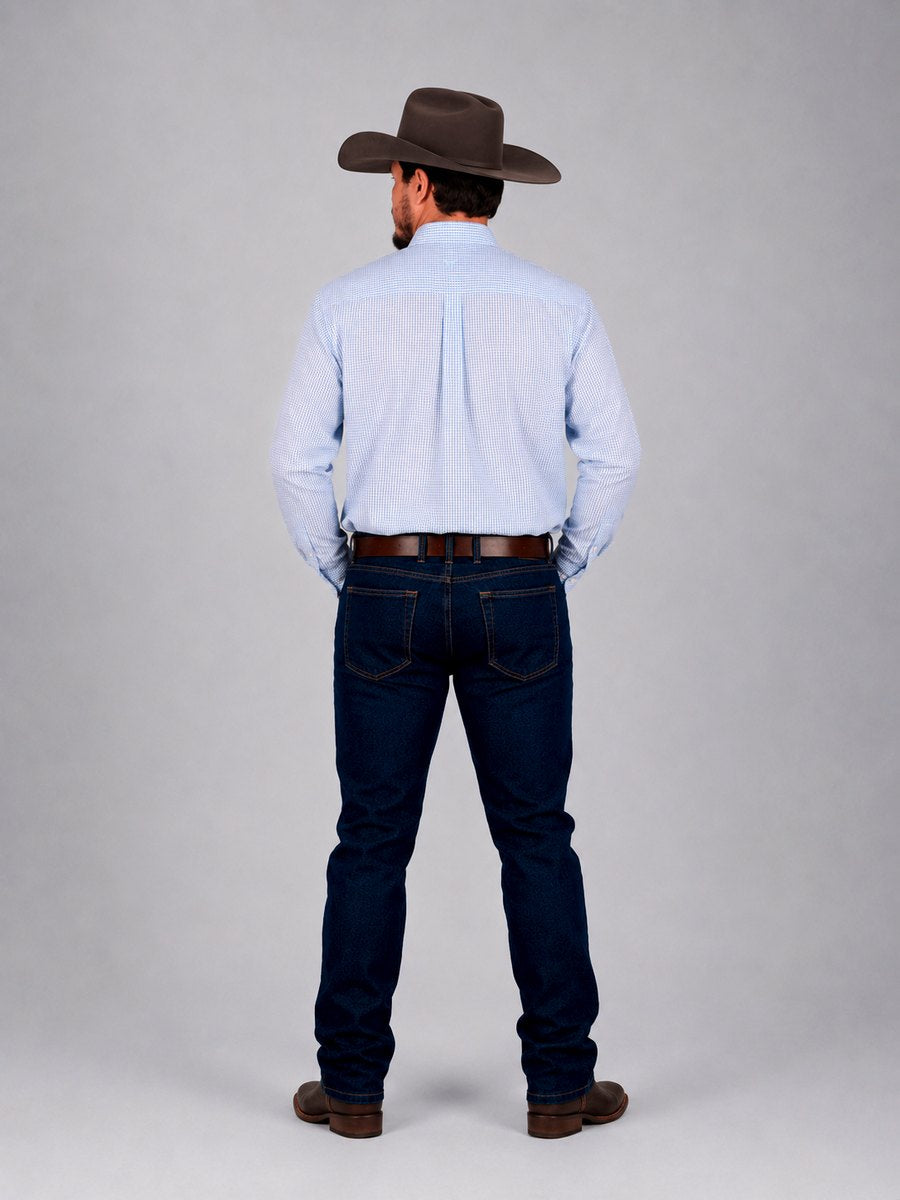 Camisa  BRK M/L Western Azul Claro