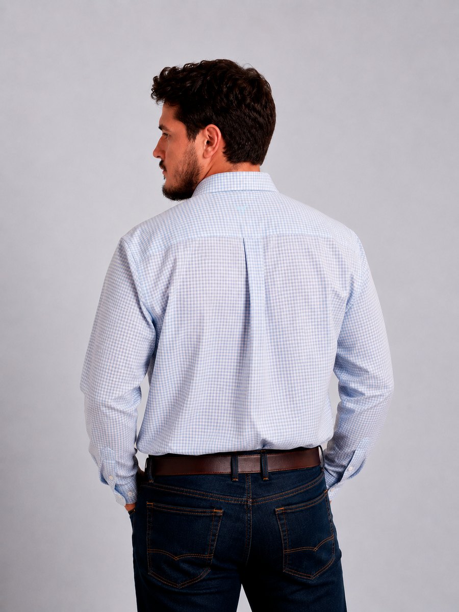 Camisa  BRK M/L Western Azul Claro