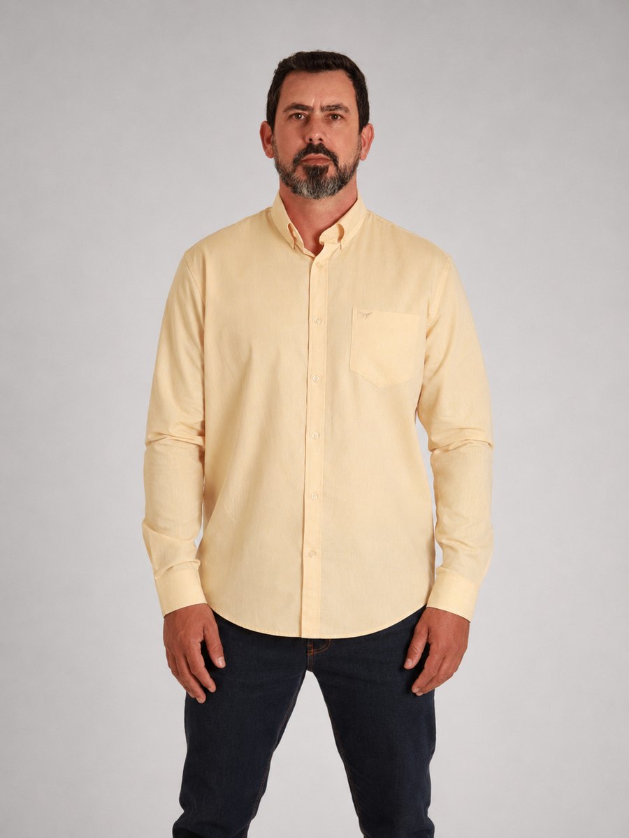 Camisa Xadrez Classic Amarelo Manteiga - Manga Longa - Brk Agro