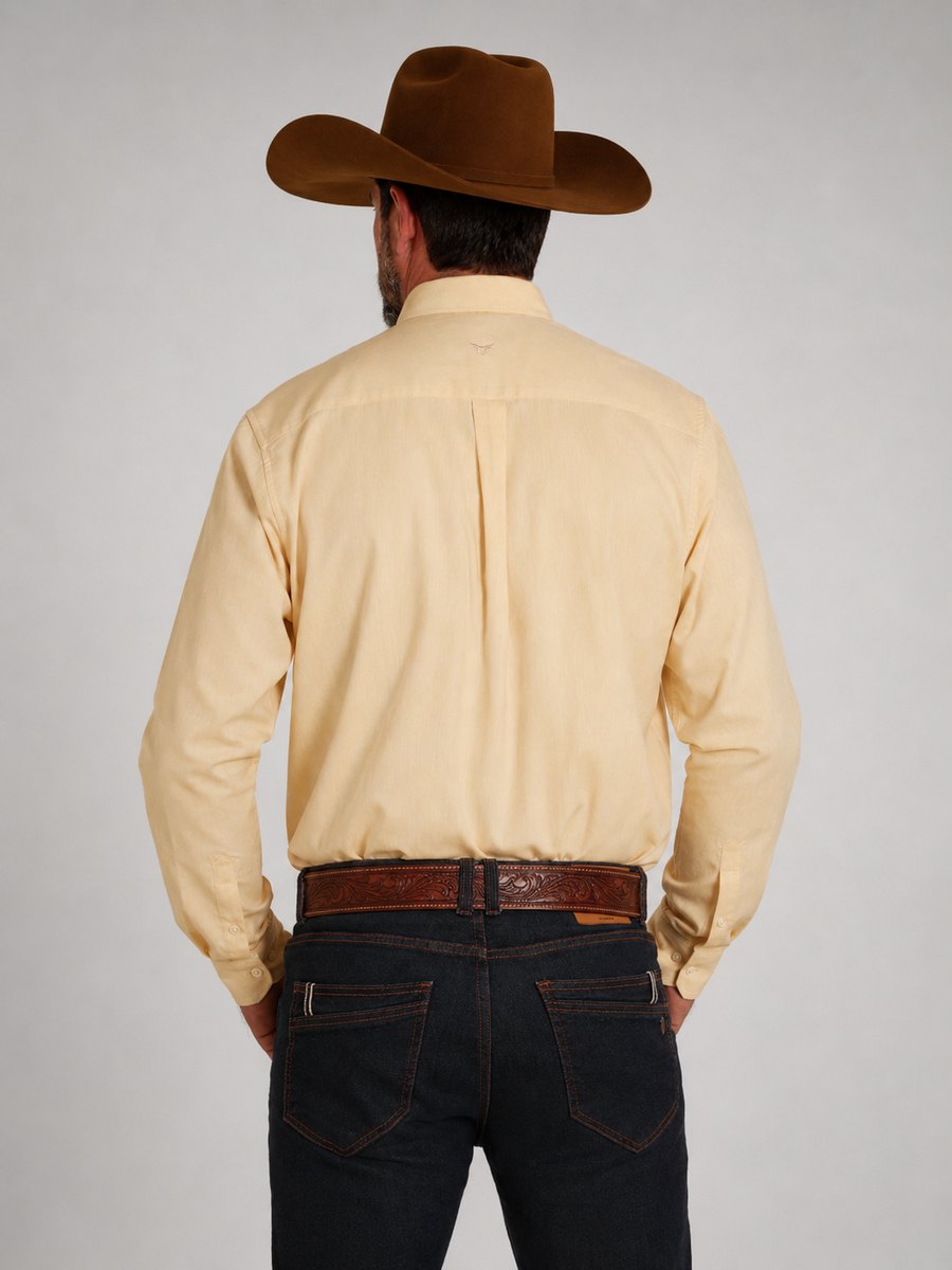 Camisa Xadrez Classic Amarelo Manteiga - Manga Longa - Brk Agro