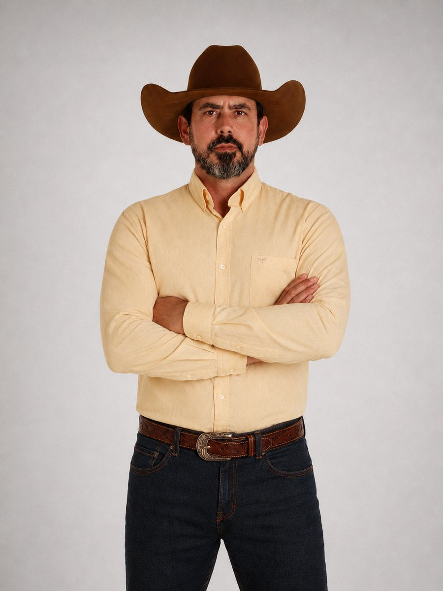 Camisa Xadrez Classic Amarelo Manteiga - Manga Longa - Brk Agro
