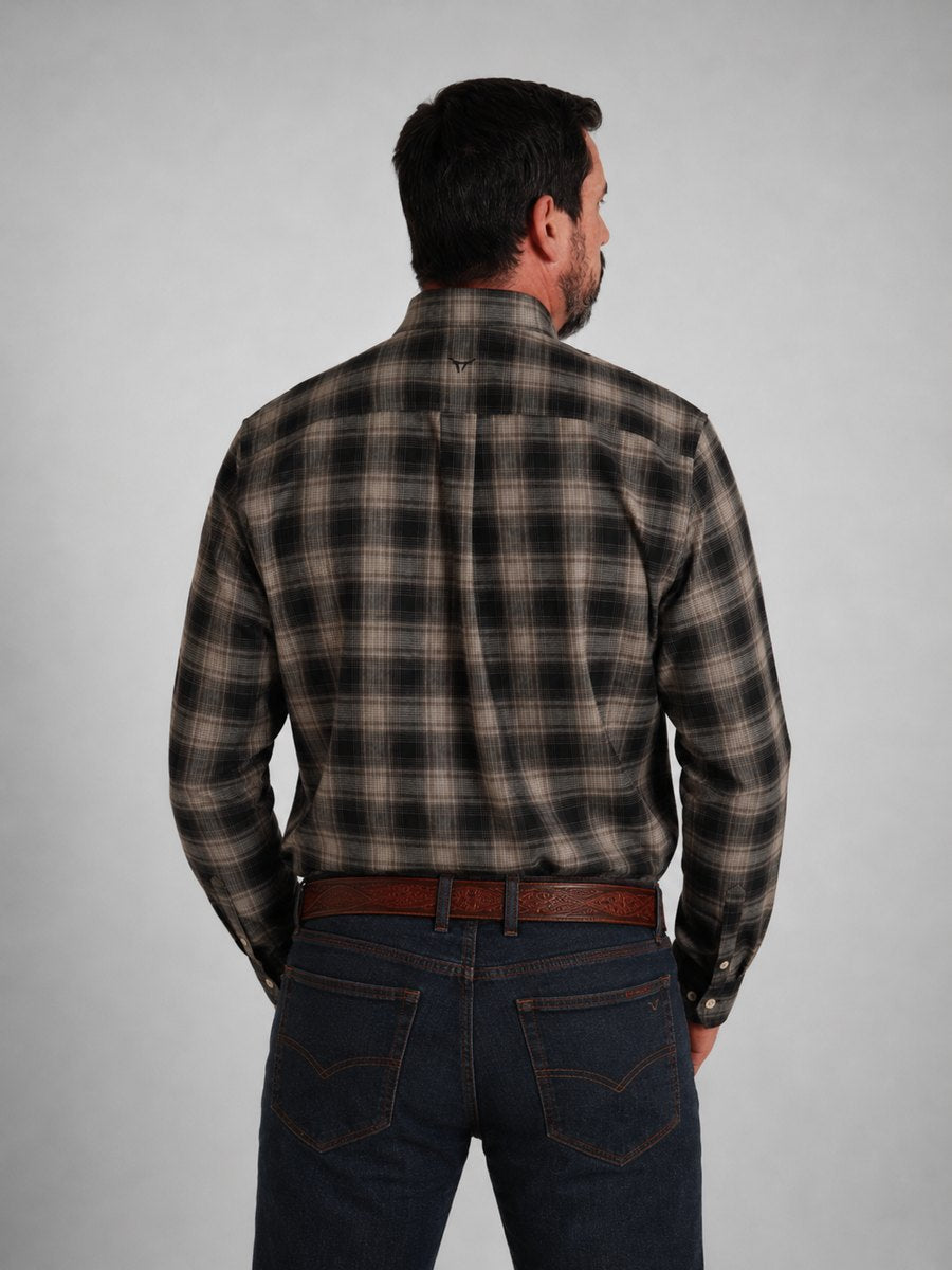 Camisa BRK M/L Ranch Preto Esverdeado