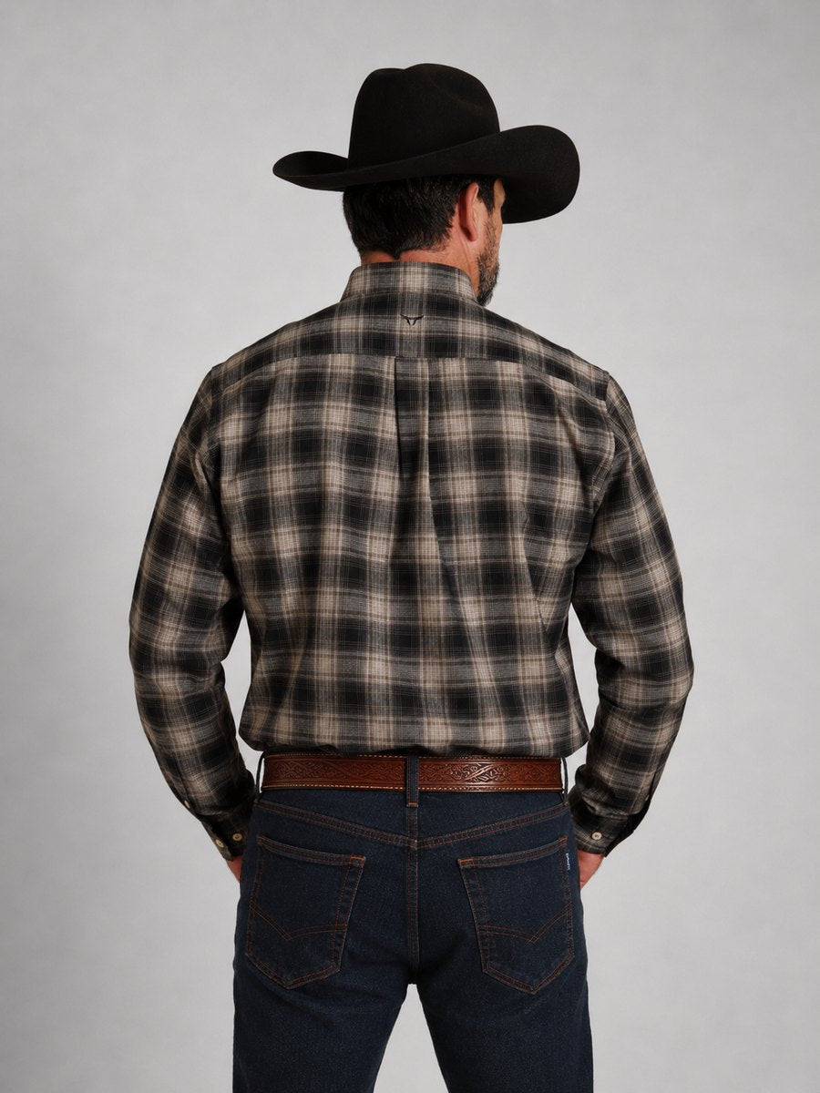Camisa BRK M/L Ranch Preto Esverdeado
