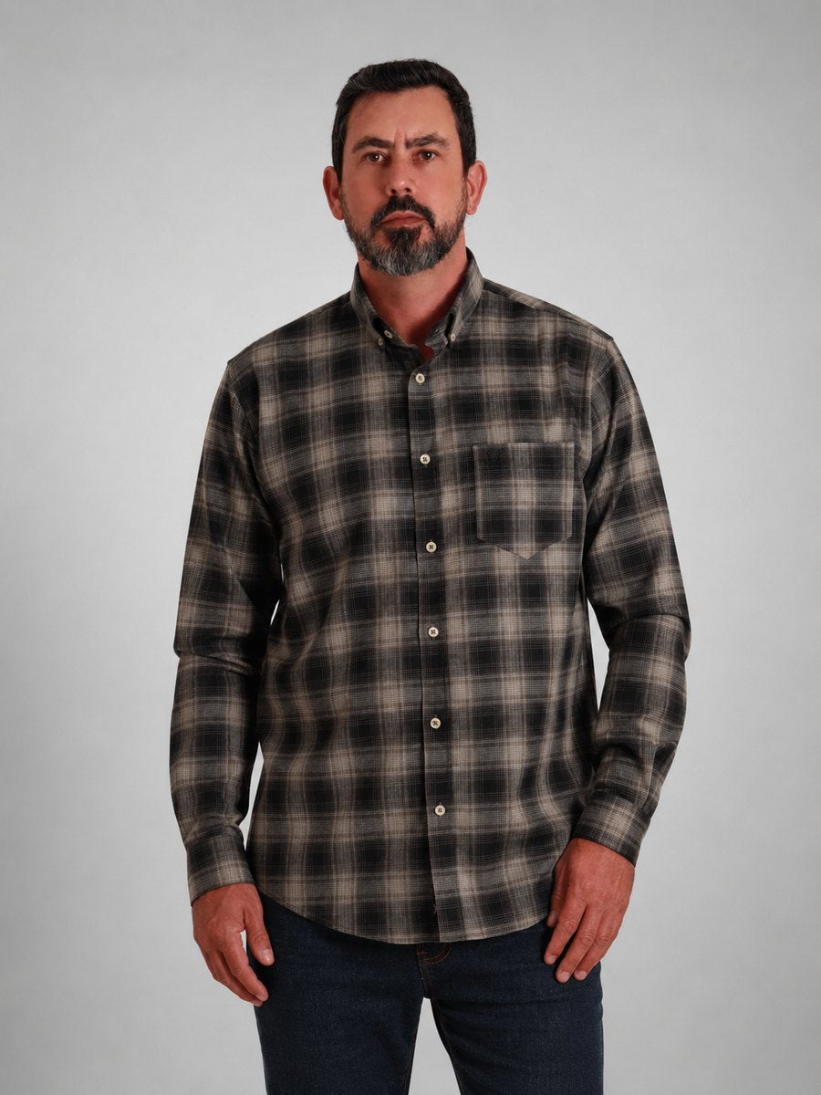Camisa BRK M/L Ranch Preto Esverdeado