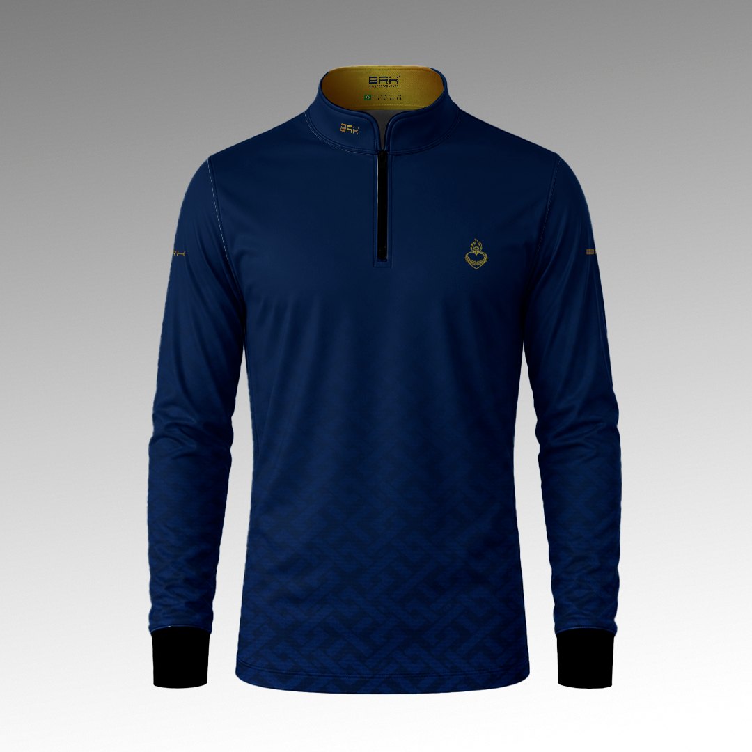 Camisa Nossa Senhora Aparecida Vitral Azul com Proteção UV50