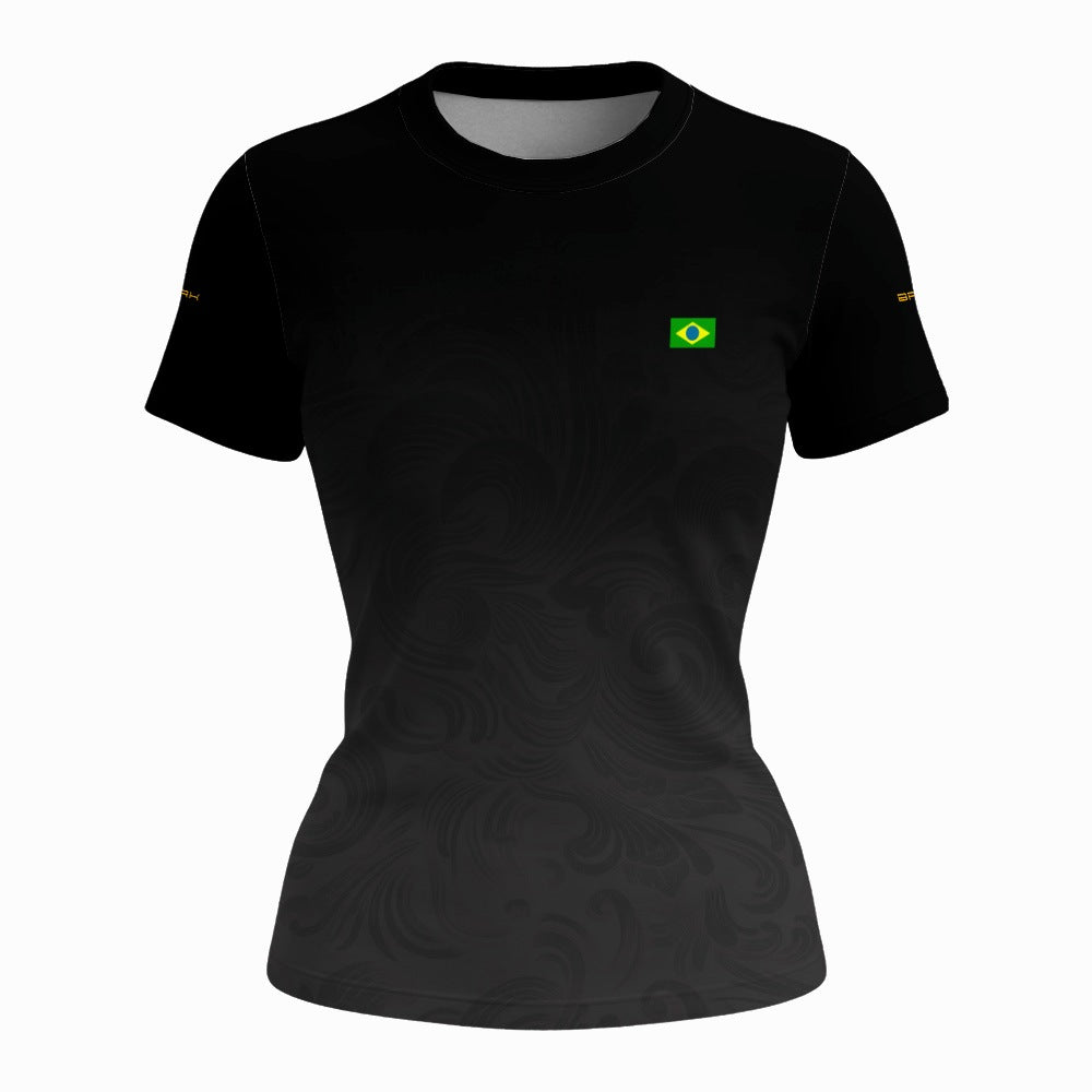 Camiseta Feminina Pátria Amada Preto com Proteção UV50