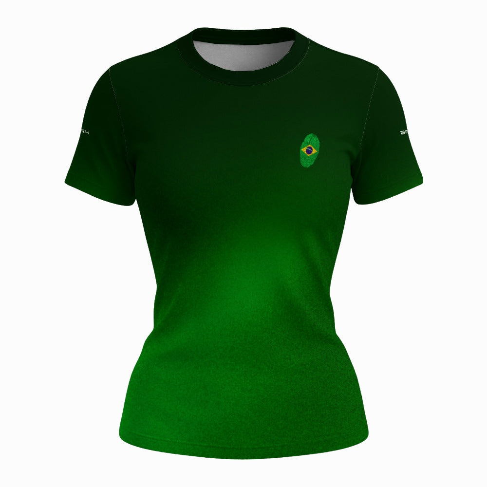 Camiseta Feminina Digital Brasileira Verde com Proteção UV50