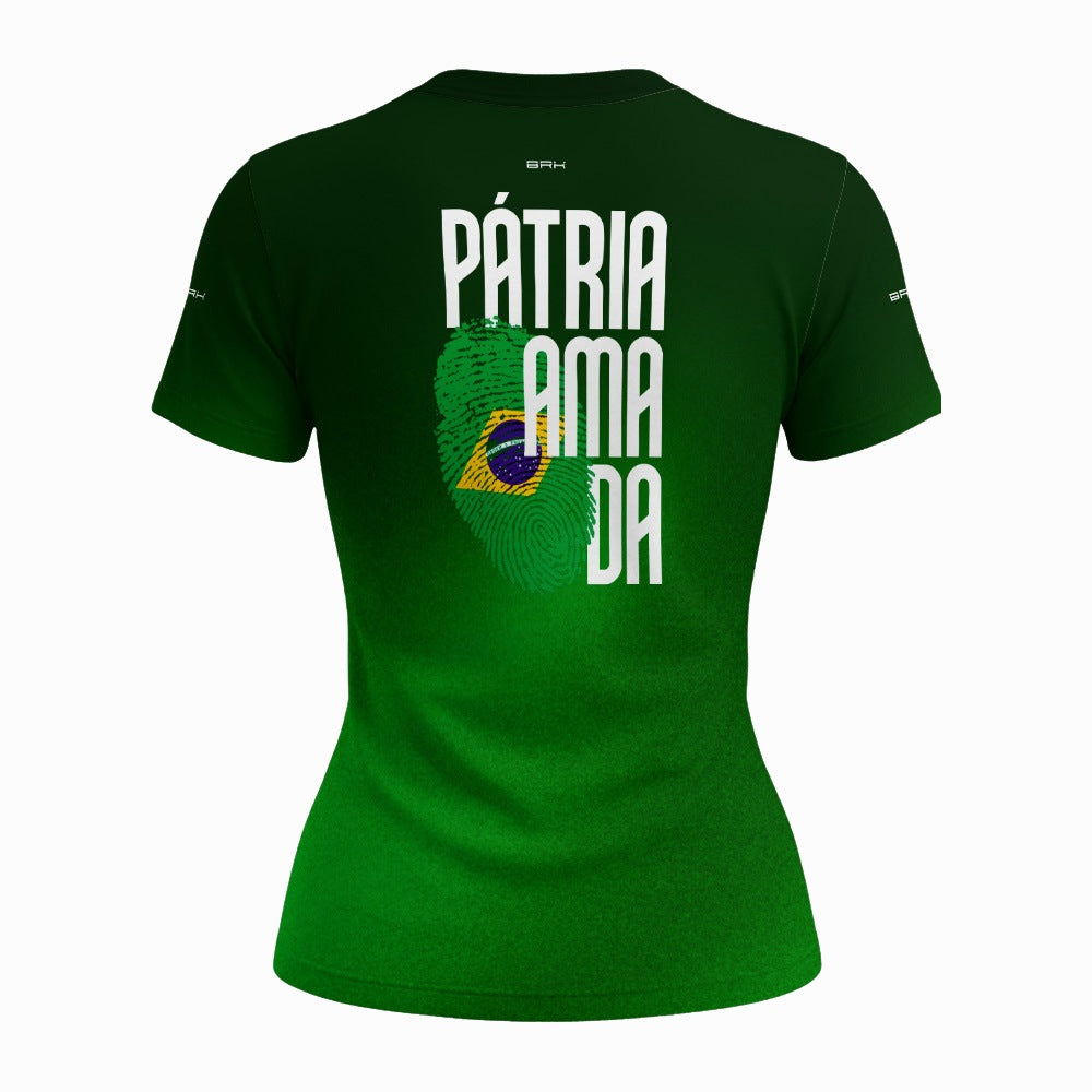 Camiseta Feminina Digital Brasileira Verde com Proteção UV50