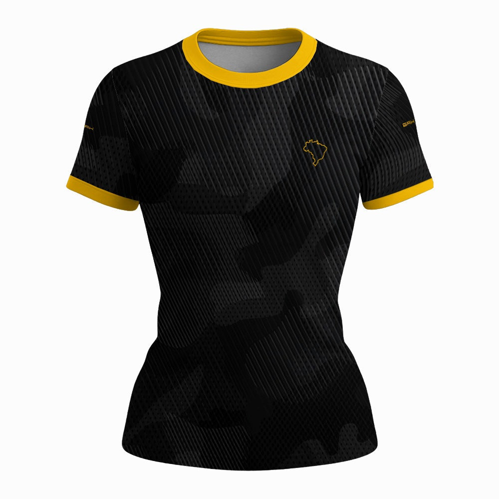 Camiseta Feminina Fé Família e Liberdade Preto com Proteção UV50