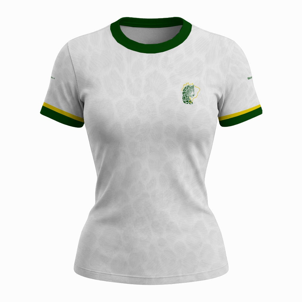 Camiseta Feminina Onça Brasileira Branco com Proteção UV50