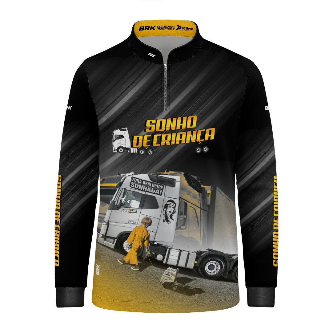 Camisa Infantil Brk Carreta Sonho de Criança com Proteção Solar UV50+