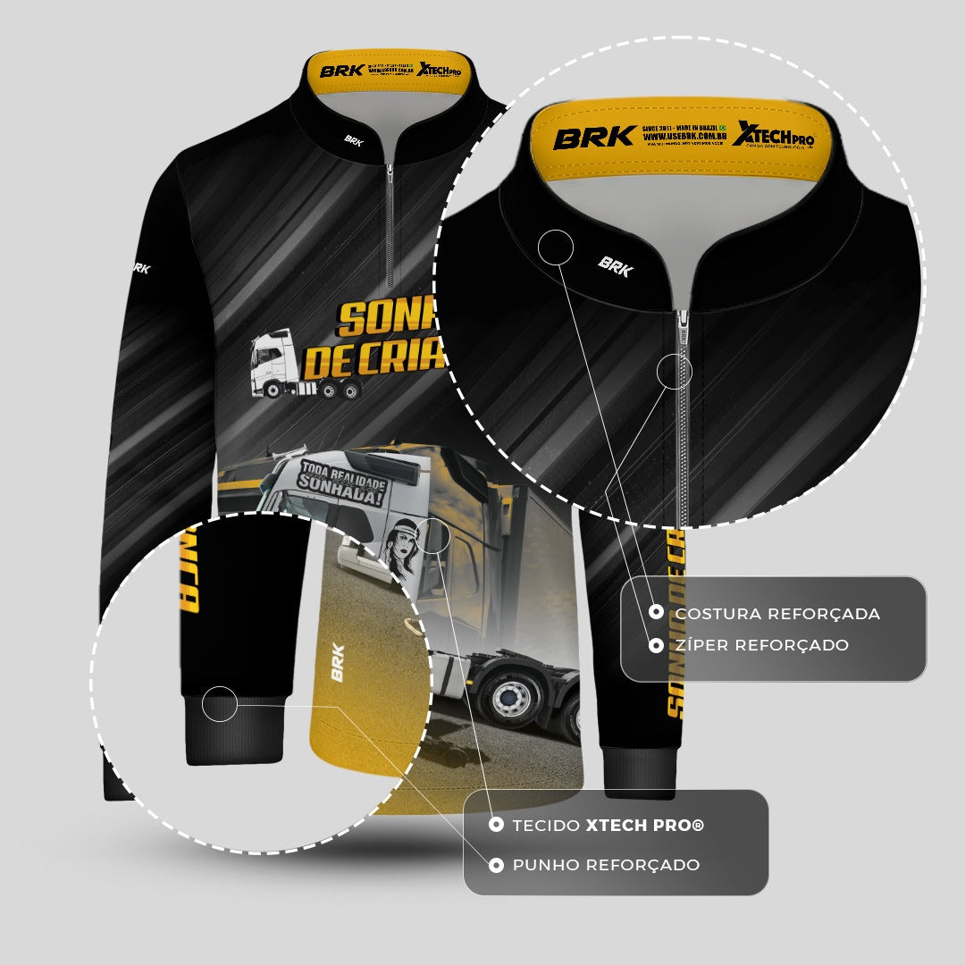 Camisa Infantil Brk Carreta Sonho de Criança com Proteção Solar UV50+