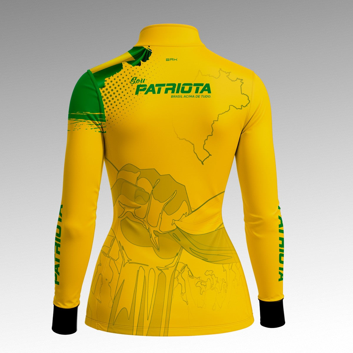 Camisa Feminina Amarela Patriota Bandeira do Brasil com Proteção UV50