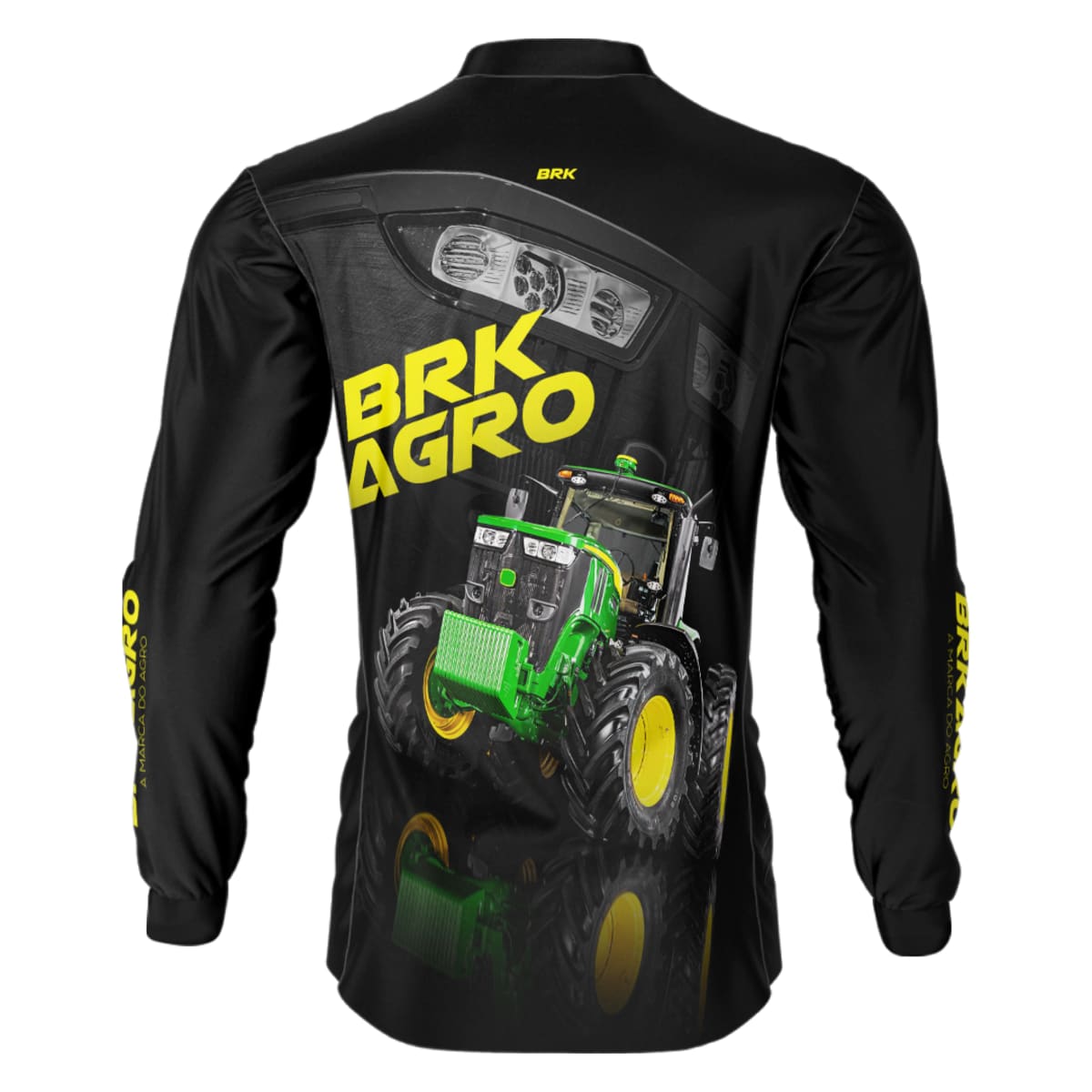 Camisa Agro Brk Trator 7M Verde e Preto com Proteção Solar UV50+ - Brk Agro