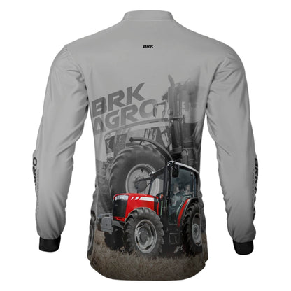 Camisa Agro Brk Trator 4707 Vermelho Clara com Proteção Solar UV50+ - Brk Agro