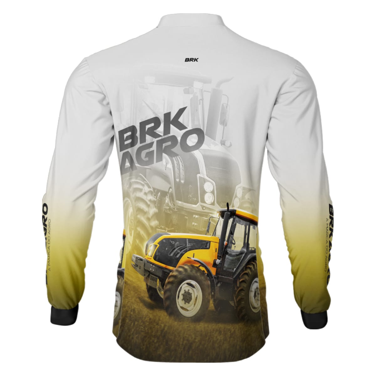 Camisa Agro Brk Trator BM135 Amarelo Clara com Proteção Solar UV50+ - Brk Agro