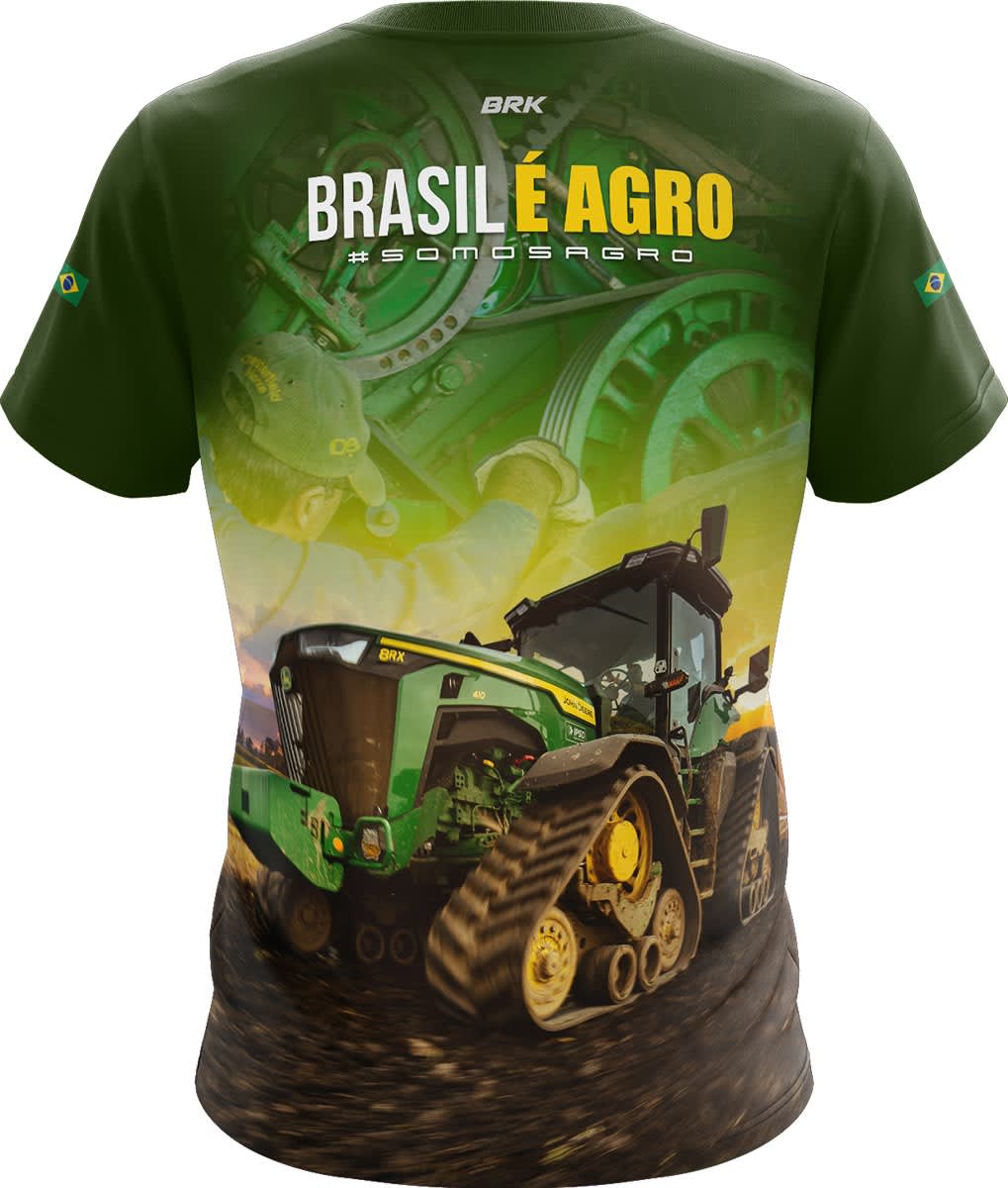 Camiseta Agro Brk Brasil é Agro 02 Com Proteção Solar UV50+ Envio Imediato - Brk Agro