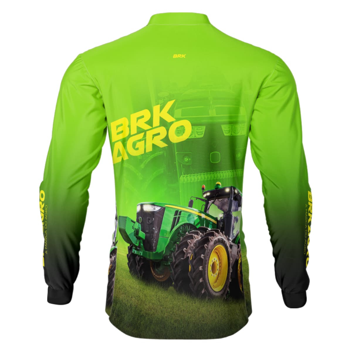 Camisa Agro Brk Trator 8250R Verde com Proteção Solar UV50+ - Brk Agro